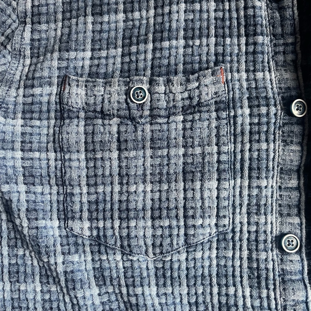 32 BARBLUES Men's Blue Plaid Shirt SIZE Medium - Picture 12 of 16